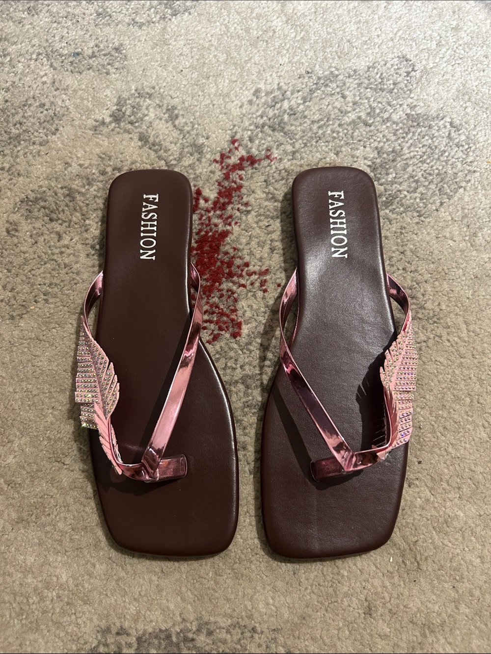 Metallic Pink Women's Thong Sandals